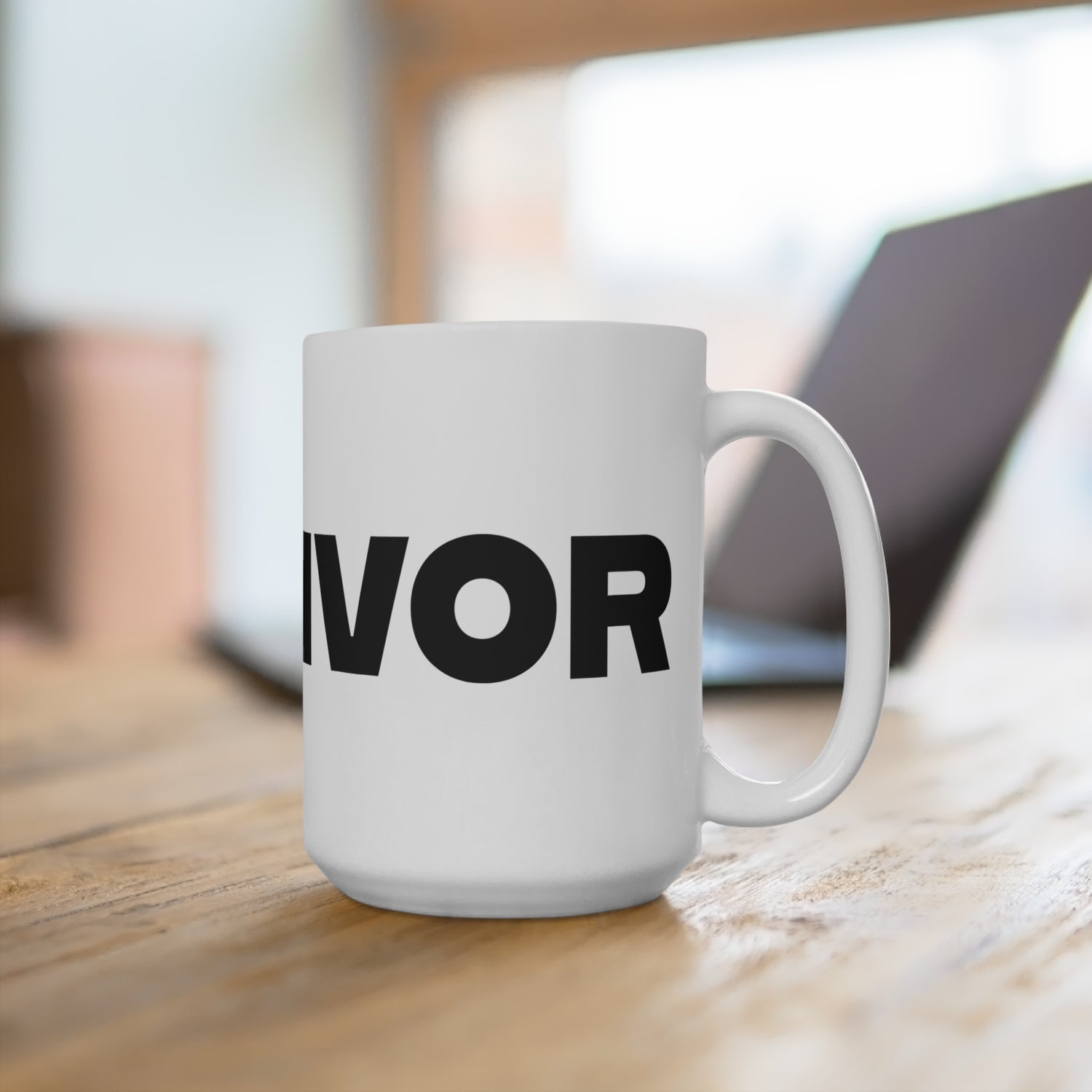 Survivor Mug 15oz - Motivational Coffee Cup for Resilience and Strength